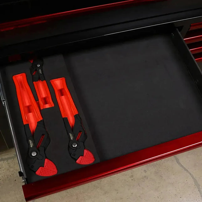 BoxoUSA 3-Piece Non-Marring Plier Wrench Set | 1/3 Drawer EVA Foam BX931-R