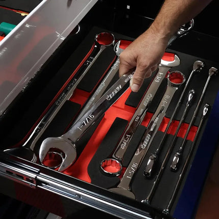 BoxoUSA 9-Piece SAE Extra Long Combination Wrench Set | 3/3 Drawer EVA Foam BX933-R2