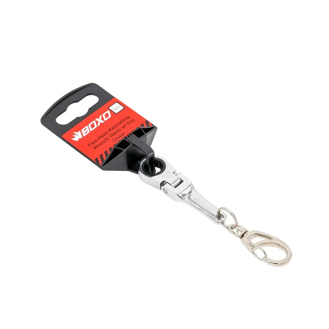 BoxoUSA 10mm Flex Head Ring Stop Reversible Ratcheting Wrench Keychain BXC-082