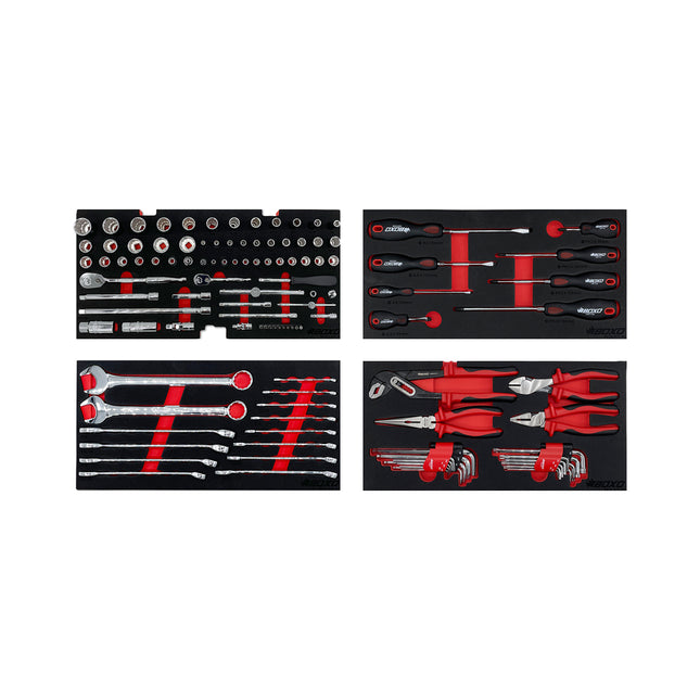 117-Piece SAE Tool Set for 3-Drawer Hand Carry Box