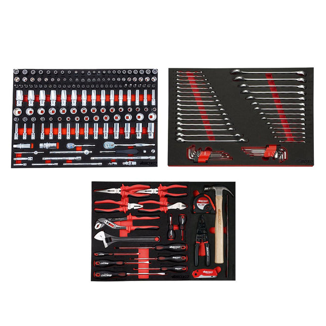 BoxoUSA-Pro Series | Loaded 53" 20-Drawer Rolling Tool Box | Black and Red-53TBM-BK-R1