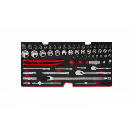 MotoBox | 3-Drawer Portable Tool Box with 103-Piece Metric tool Set | Nardo Grey