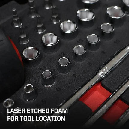 BoxoUSA MotoBox | Ricky Carmichael 3-Drawer Portable Tool Box with 103-Piece Metric Motorcycle Tool Set MOTOBX1-BK-RC2