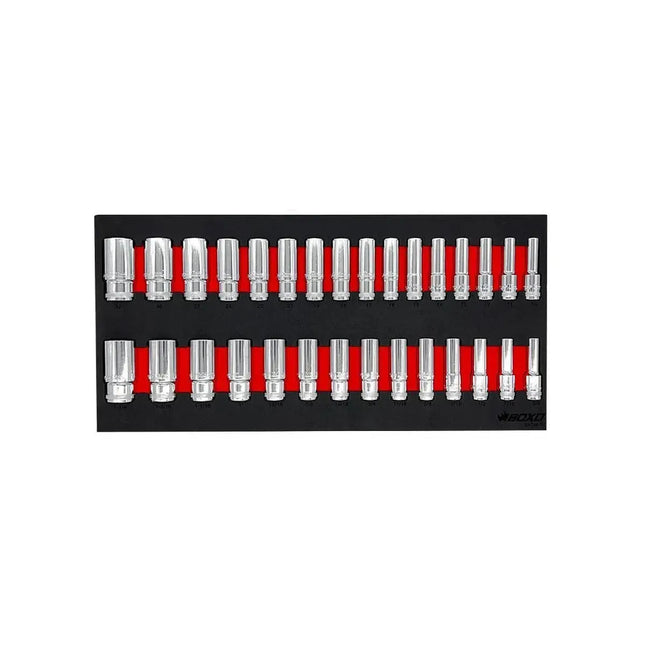 BoxoUSA 68-Piece 1/2" Drive Metric and SAE Combo Master Socket Set for 5-Drawer Hand Carry Box BXE059-R2