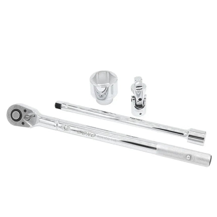 BoxoUSA 32-Piece Metric & SAE 3/4" Drive 6-Point Socket Set And Ratchet BXM001