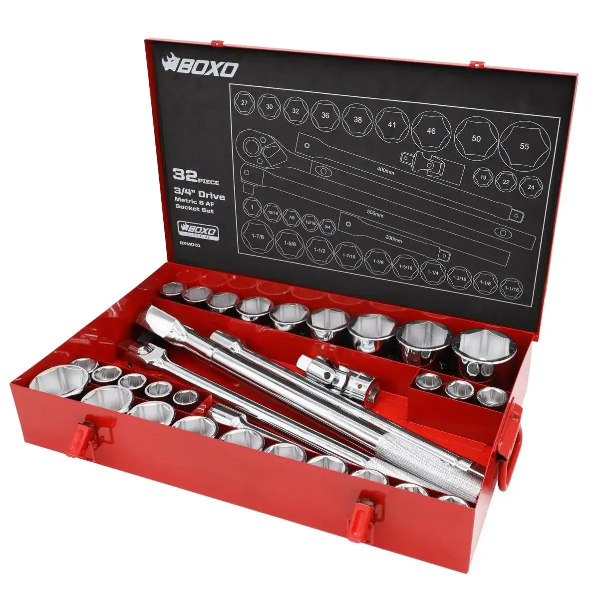 SWANLAKE 32-Piece Combination Wrench Set, SAE and Metric, 1/4-1 SWANLAKE 32-Piece Combination Wrench Set, SAE and Metric, 1/4-1