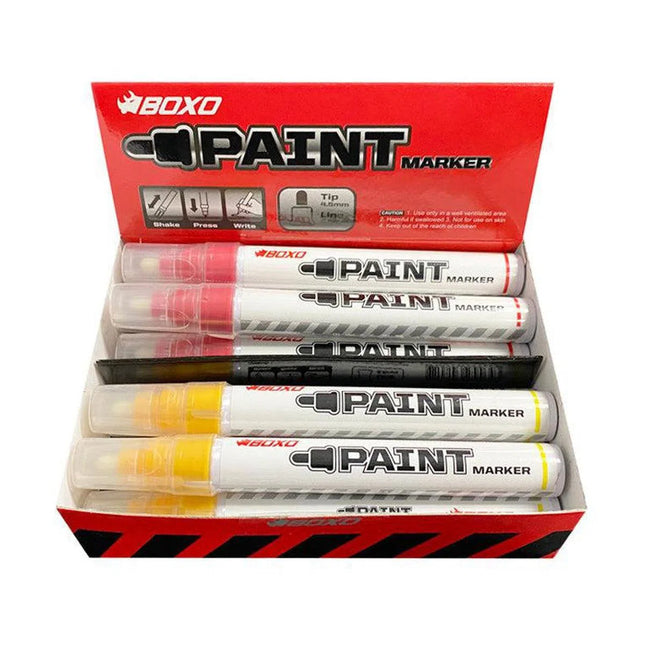 BoxoUSA 10 Piece Paint Marker Pen Set (Red & Yellow) BXC-040