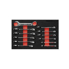 BoxoUSA 12-Piece Metric Stubby Combination Spanner Set | 2/9 Drawer EVA Foam BX871-R2