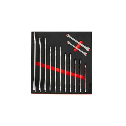 BoxoUSA 13-Piece Metric Ultra-Thin Double Open-Ended Spanner Set | 1/6 Drawer EVA Foam BX541-R2