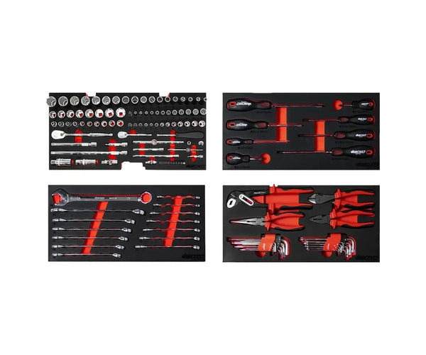 133-Piece, 6 and 12-Point, Metric Tool Set for 3-Drawer Hand Carry