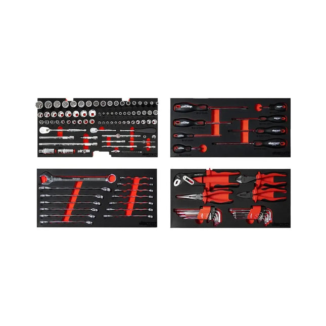 BoxoUSA 133-Piece, 6 and 12-Point, Metric Tool Set for 3-Drawer Hand Carry Box BXE001A-R2