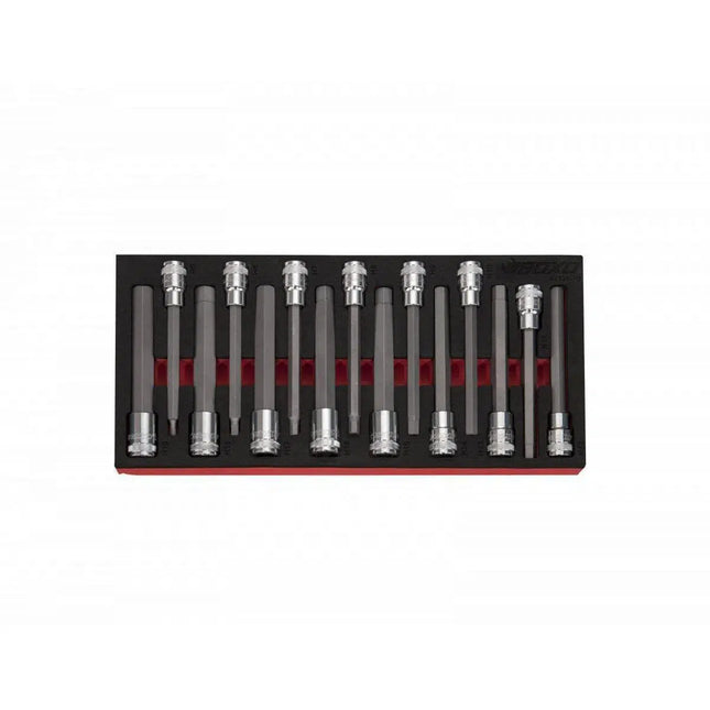 BoxoUSA 15-Piece 1/2" Drive Long Hex Bit Socket Set | 1/3rd EVA Foam BX329-R2