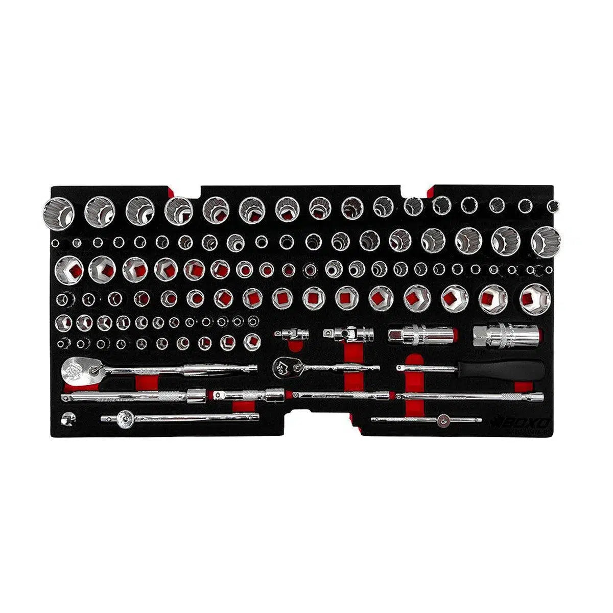 BoxoUSA | 159-Piece Metric & SAE Tool Set for 3-Drawer Hand Carry Box BoxoUSA | 159-Piece Metric & SAE Tool Set for 3-Drawer Hand Carry Box