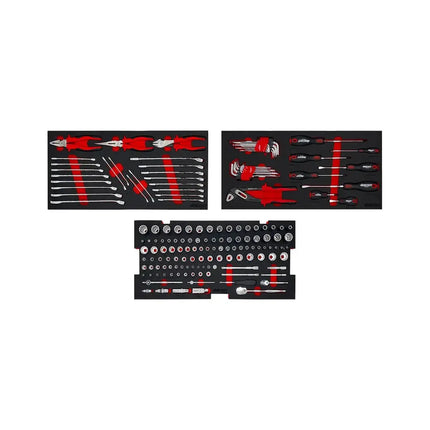 BoxoUSA 159-Piece, 6 and 12-Point, Metric and SAE Combo Tool Set for 5-Drawer Hand Carry Box BXE058-R2