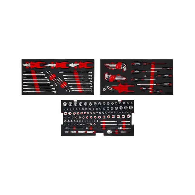 BoxoUSA 159-Piece, 6 and 12-Point, Metric and SAE Combo Tool Set for 5-Drawer Hand Carry Box BXE058-R2