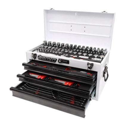 BoxoUSA 159-Piece Metric and SAE Combo 3-Drawer Hand Carry Tool Box ECC20301-003R2