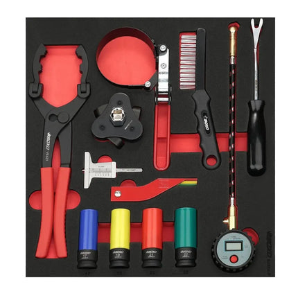 BoxoUSA 19-Piece Automotive Quick Service Tool Set | 2/3 Drawer EVA Foam BX858-R