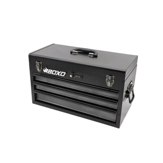 BoxoUSA 20" 3-Drawer Hand Carry Tool Box ECC20301L-SBK1-BK