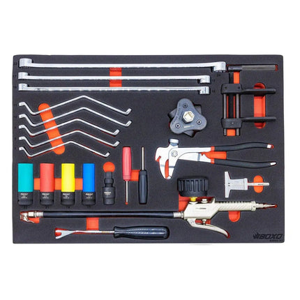 BoxoUSA 21-Piece 1/2" Drive General Automotive Starter Tool Service Set | 3/3rd EVA Foam BX692-R2