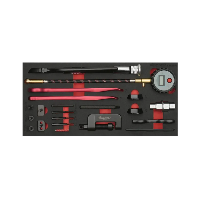 BoxoUSA 21-Piece Specialty Moto Tool Set | 1/3 Drawer EVA Foam BX936-R