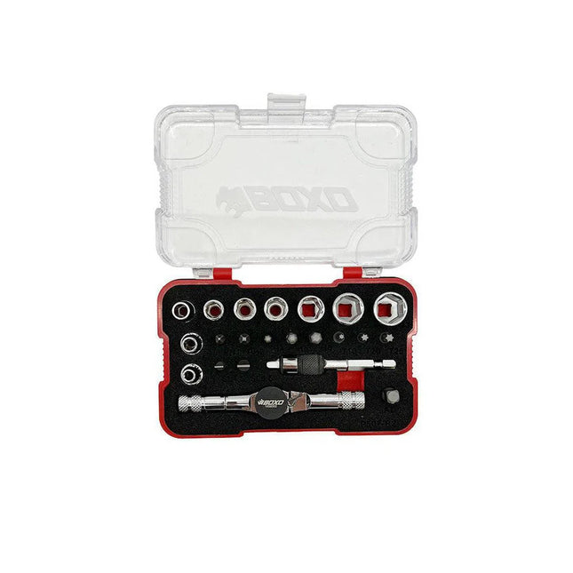 BoxoUSA 22-Piece Ratchet Bit Driver T-Handle, Socket And Bit Set P507-R2