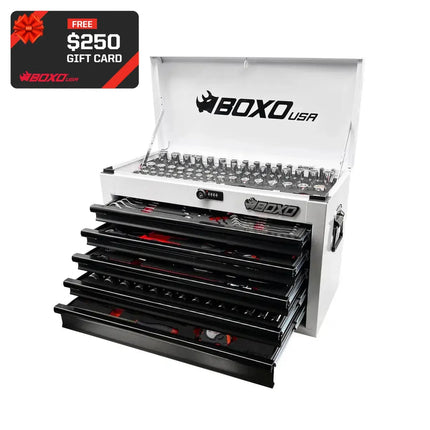 BoxoUSA 238-Piece Metric and SAE Combo 5-Drawer Hand Carry Tool Box ECC26501L-283W