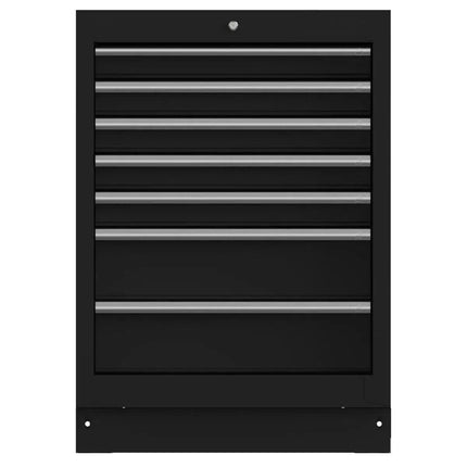 BoxoUSA 26" 7-Drawer Cabinet with Aluminum Handle, Dark Grey MST260071DG2