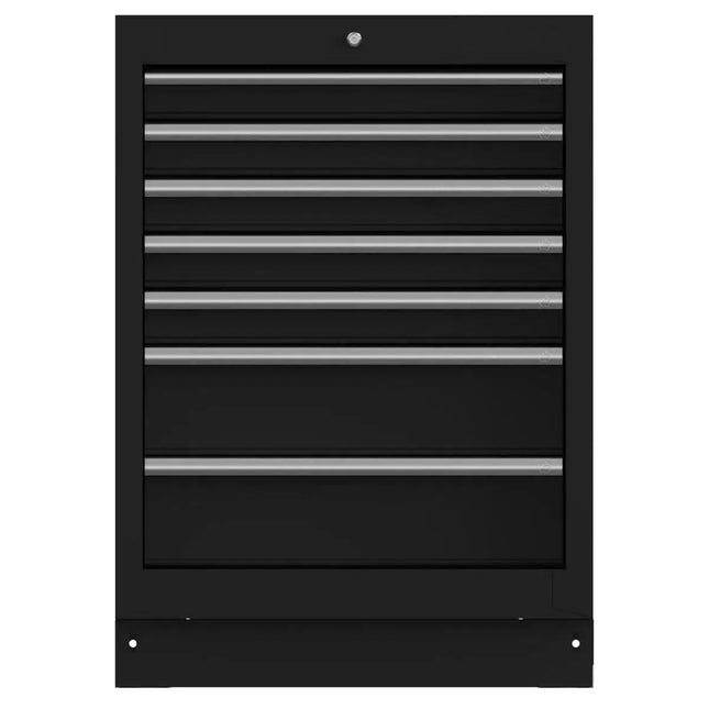 BoxoUSA 26" 7-Drawer Cabinet with Aluminum Handle, Dark Grey MST260071DG2