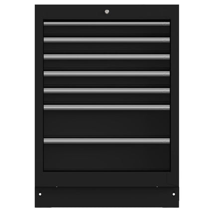 BoxoUSA-26" 7-Drawer Cabinet with Aluminum Handle, Dark Grey-[product_sku]