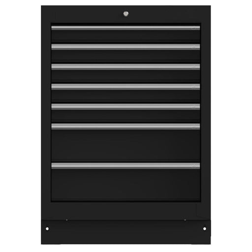 BoxoUSA-26" 7-Drawer Cabinet with Aluminum Handle, Dark Grey-[product_sku]