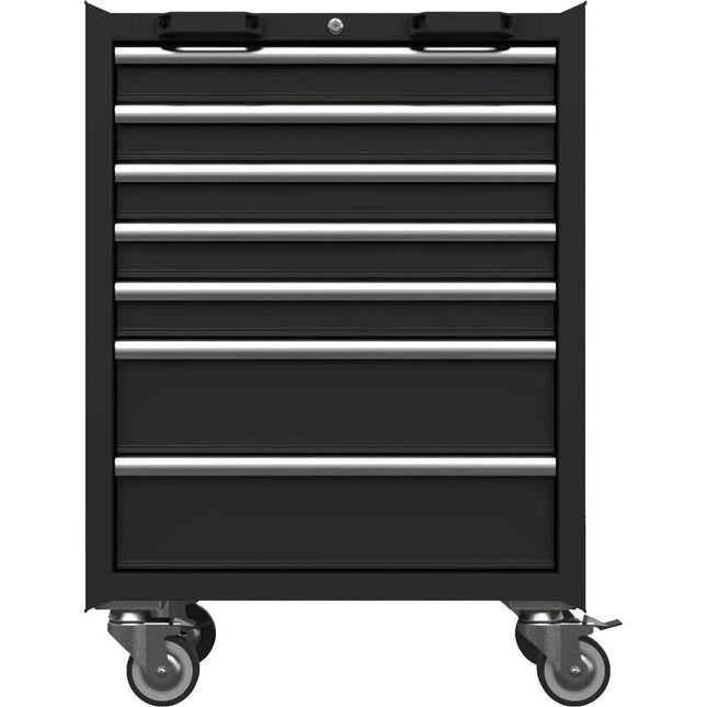 BoxoUSA 26" 7-Drawer Roller Cabinet with Aluminum Handle, Dark Grey MST260072DG2