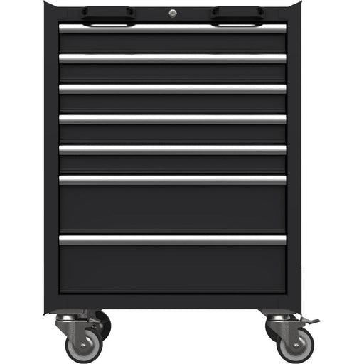 BoxoUSA-26" 7-Drawer Roller Cabinet with Aluminum Handle, Dark Grey-[product_sku]