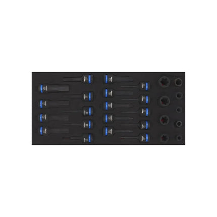BoxoUSA 28-Piece 1/2" Drive Impact E-Torx, Torx, and Hex Socket Set | 1/3 Drawer EVA Foam BX806-R