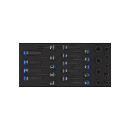 BoxoUSA 28-Piece 1/2" Drive Impact E-Torx, Torx, and Hex Socket Set | 1/3 Drawer EVA Foam BX806-R