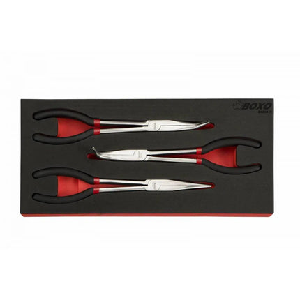 BoxoUSA 3-Piece 11" Long Handled Needle Nose Plier Set | 1/3rd EVA Foam BX028-R