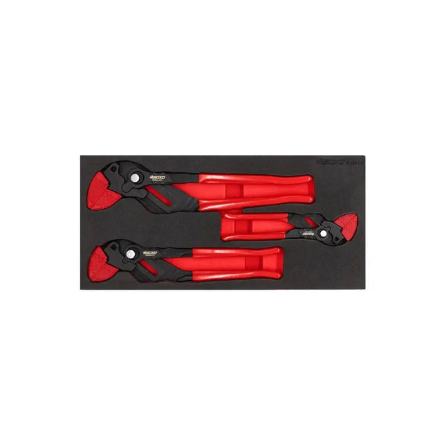 BoxoUSA 3-Piece Non-Marring Plier Wrench Set | 1/3 Drawer EVA Foam BX931-R