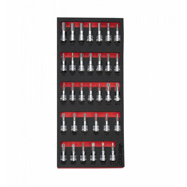 BoxoUSA-33-Piece 3/8" Drive Master Bit Socket Set | 1/3rd EVA Foam-BX316-R2