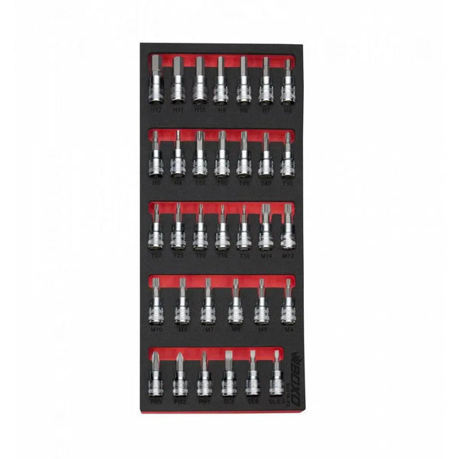 BoxoUSA 33-Piece 3/8" Drive Master Bit Socket Set | 1/3rd EVA Foam BX316-R2