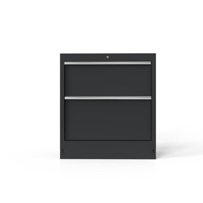 BoxoUSA-34" 2-Drawer Cabinet with Aluminum Handle, Dark Grey-[product_sku]