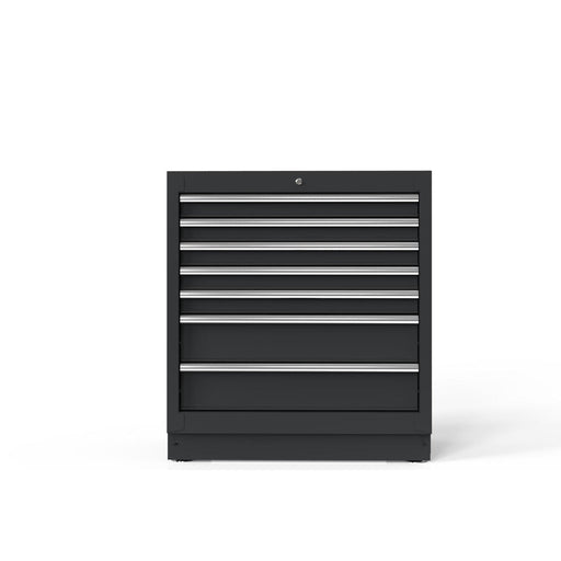 BoxoUSA-34" 7-Drawer Cabinet with Aluminum Handle, Dark Grey-[product_sku]
