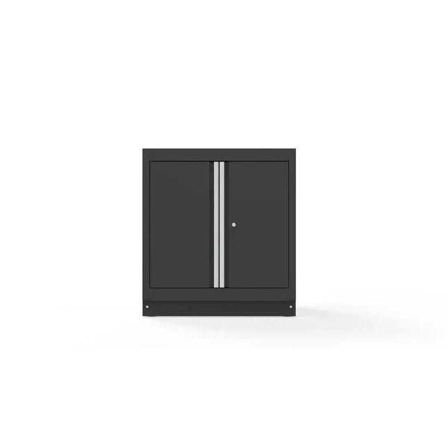 BoxoUSA 34" Double-Door Closet with Aluminum Handles, Dark Grey MST340001DG2