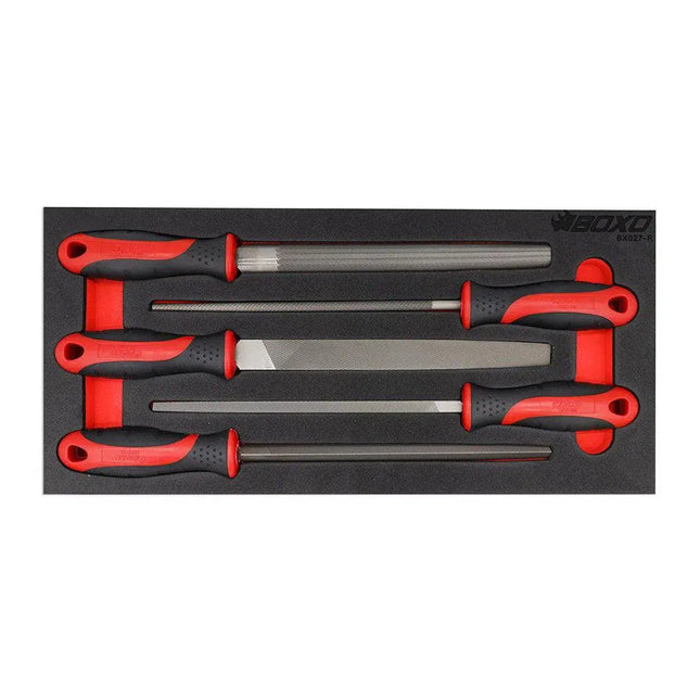 BoxoUSA 5-Piece Steel File Set | 1/3rd EVA Foam BX027-R