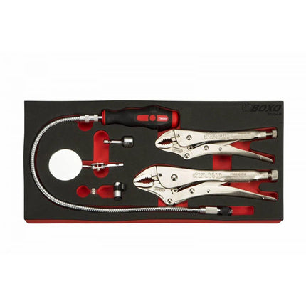 BoxoUSA 6-Piece Locking Plier & Interchangeable Head 1/4" Flexible Driver Set | 1/3rd EVA Foam BX034-R