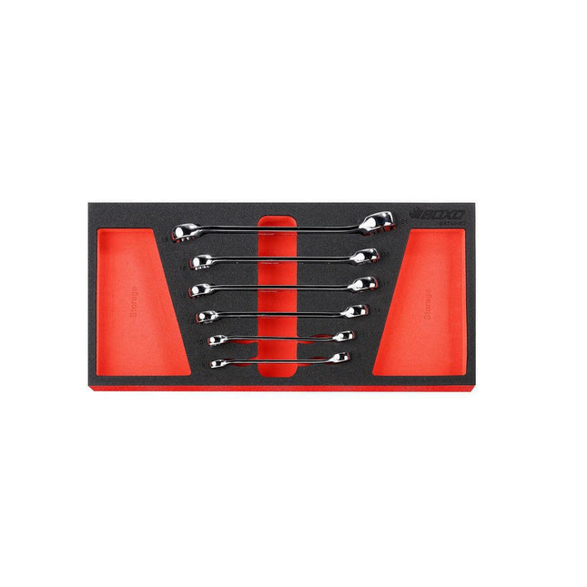 BoxoUSA-6-Piece Metric 6-Point & 12-Point Flare Nut Wrench Set | 1/3rd EVA Foam-BX748-R2