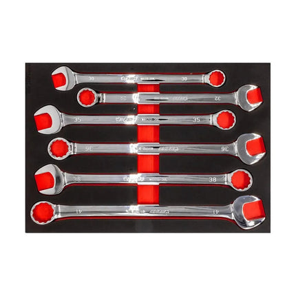 BoxoUSA 6-Piece Metric Extra Long Combination Wrench Set | 3/3 Drawer EVA Foam BX932-R2