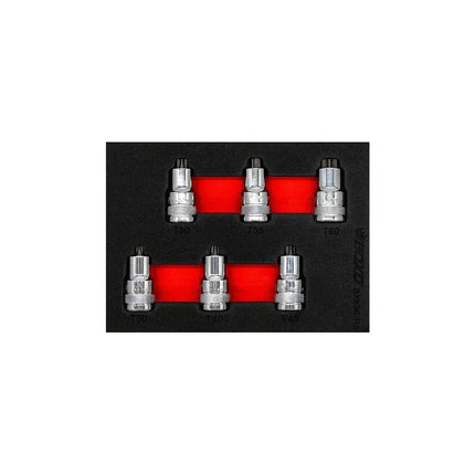 BoxoUSA 6-piece 1/2" Drive Torx Bit Socket Set | 1/9 Drawer EVA Foam BX890-R2