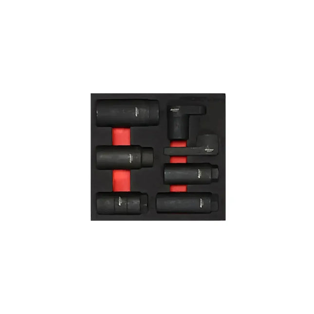 BoxoUSA 7-Piece Metric & SAE Oxygen Sensor & Sending Unit Socket Set | 1/6 Drawer EVA Foam BX898-R