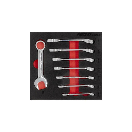 BoxoUSA 8-Piece SAE Stubby Combination Spanner Set | 1/6 Drawer EVA Foam BX872-R2