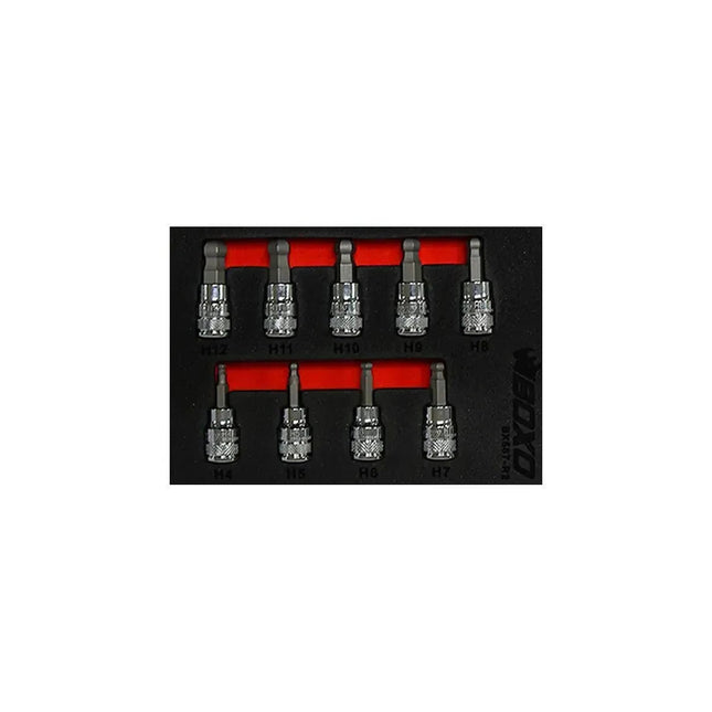 BoxoUSA 9-Piece 3/8" Drive Ball Point Hex Bit Socket Set BX587-R2