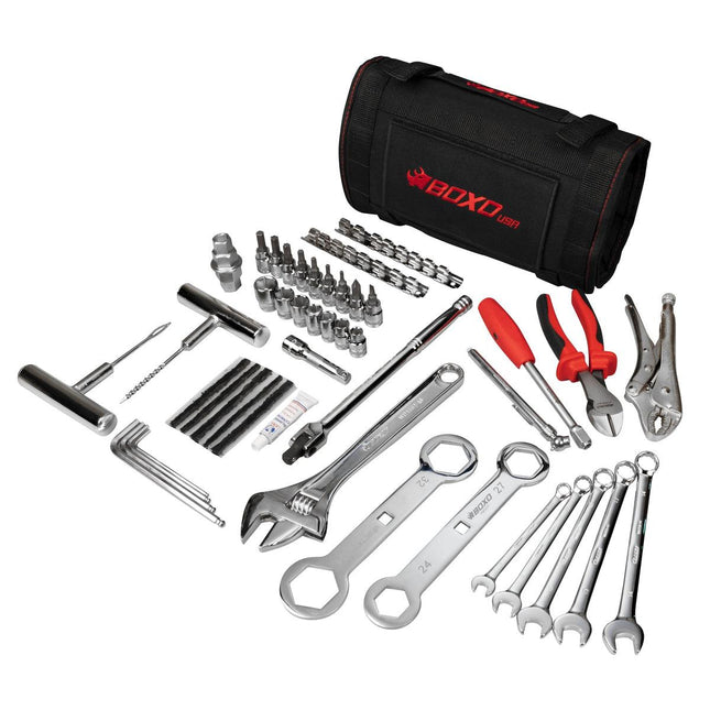 BoxoUSA-Adventure Motorcycle Roll | 40-Piece Metric Motorcycle Tool Kit-PA923